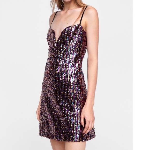 zara sequin dress